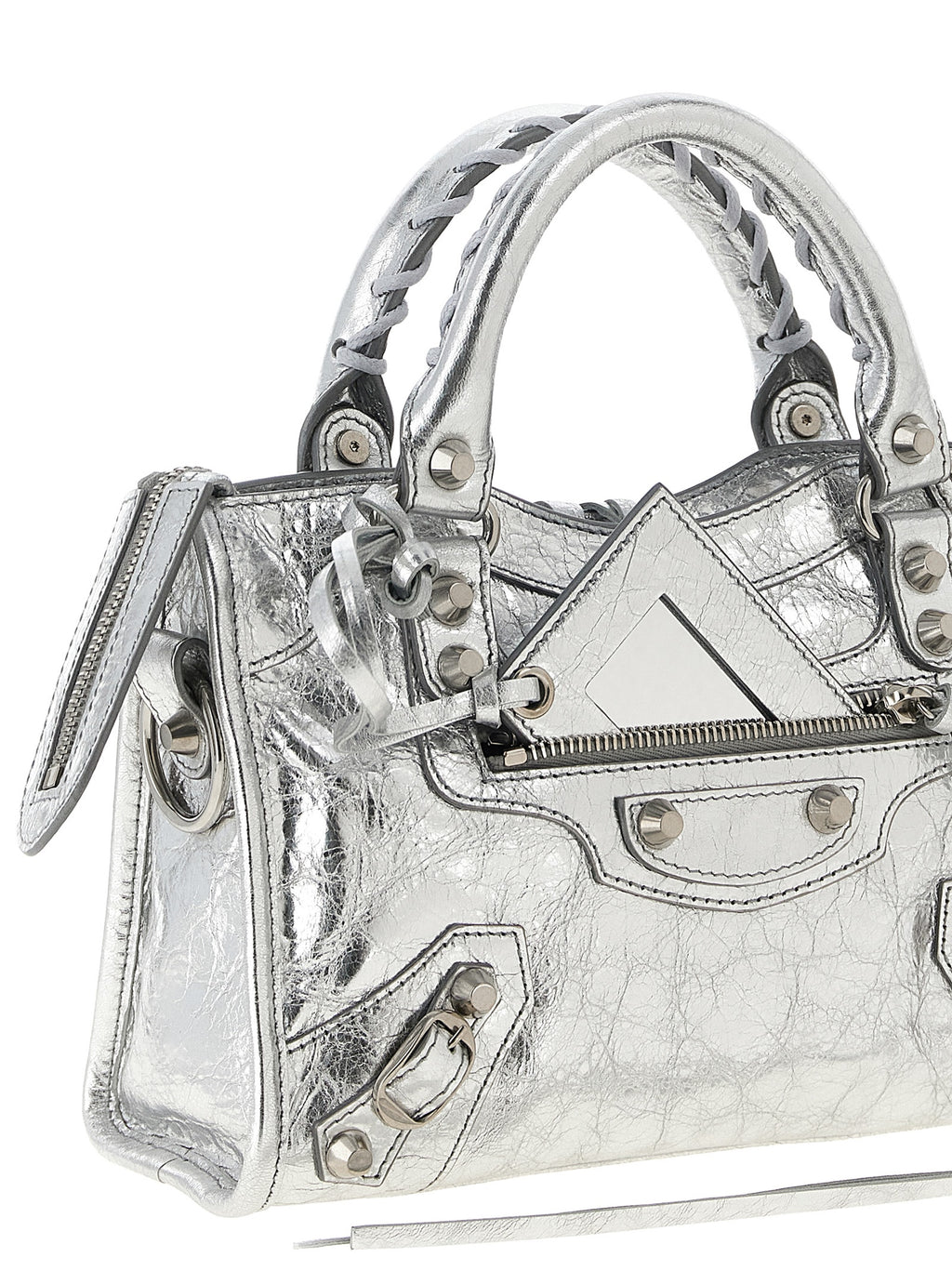 Balenciaga | Silver Lamb Leather Handbag