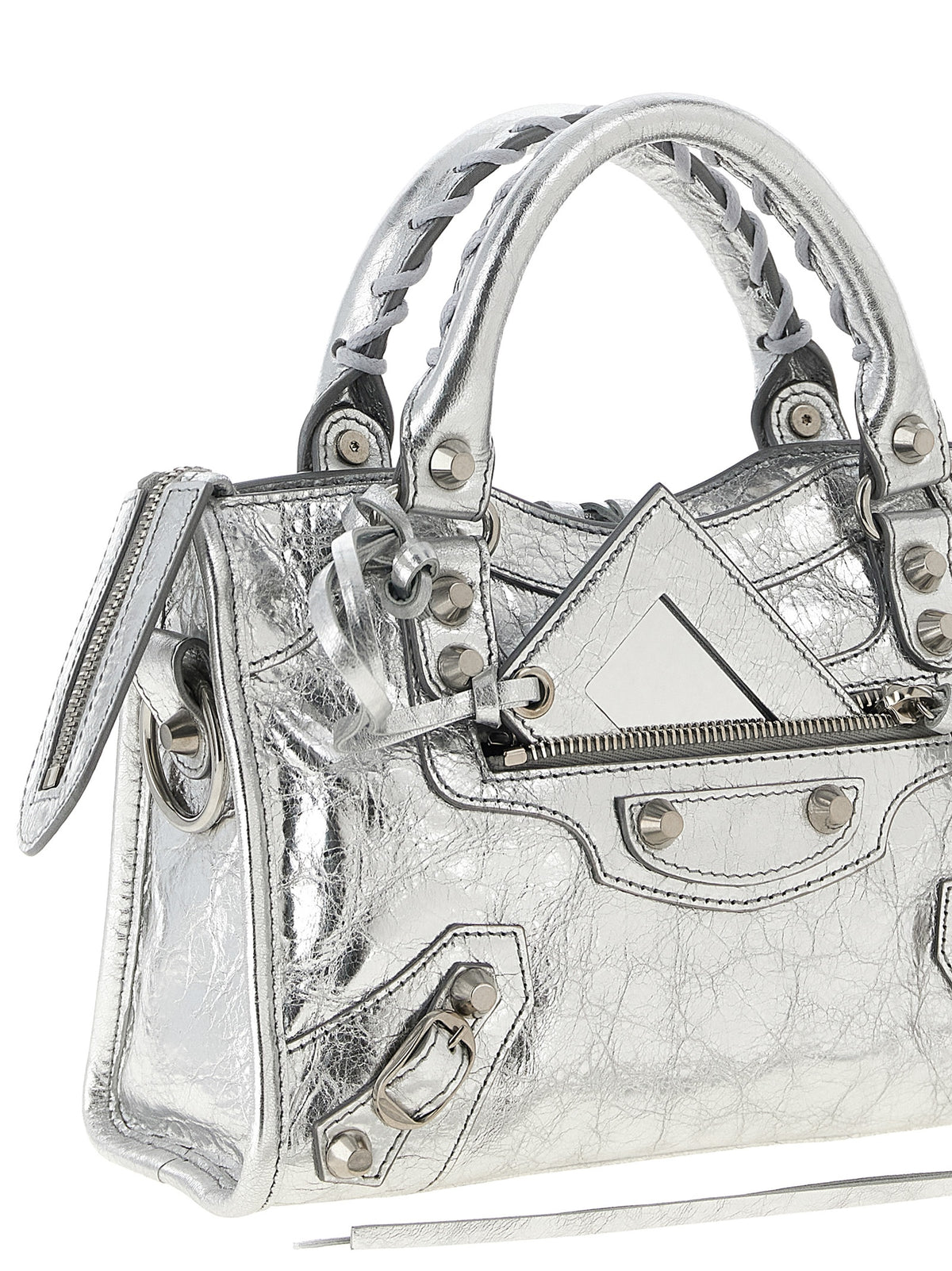 Balenciaga | Silver Lamb Leather Handbag