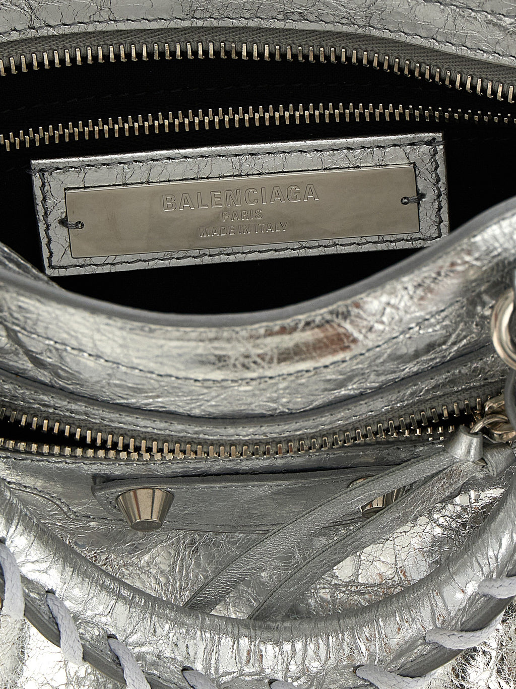 Balenciaga | Silver Lamb Leather Handbag