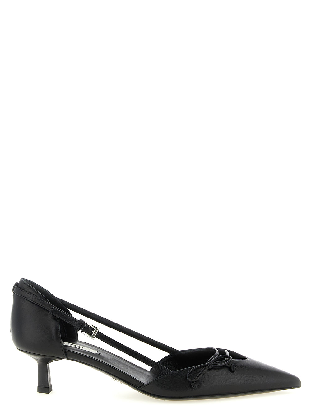 Prada | Black Goatskin Mid Heel Pumps