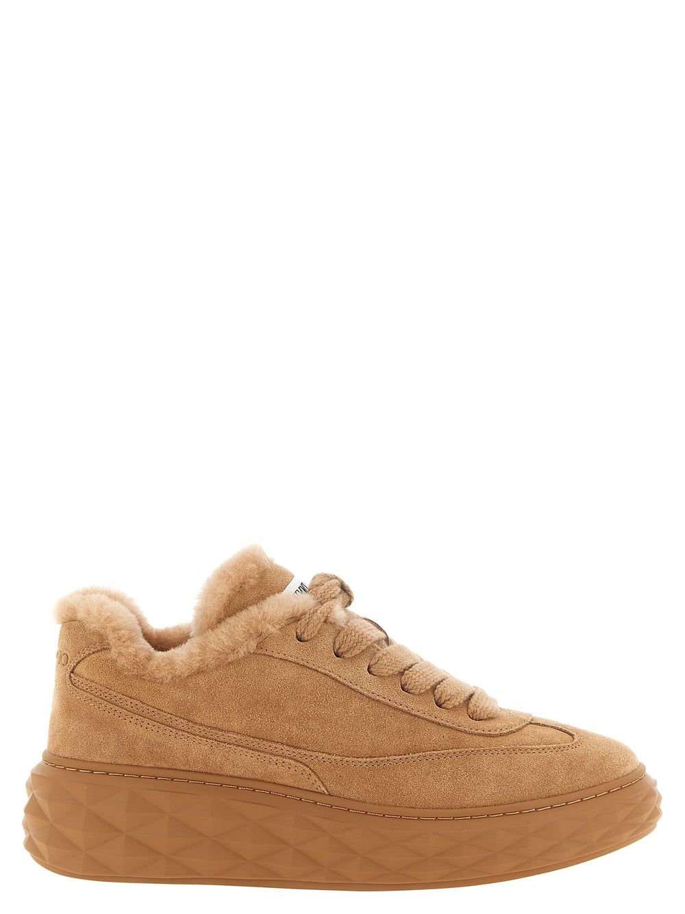 Jimmy Choo | Beige Lamb Leather Chunky Sneakers
