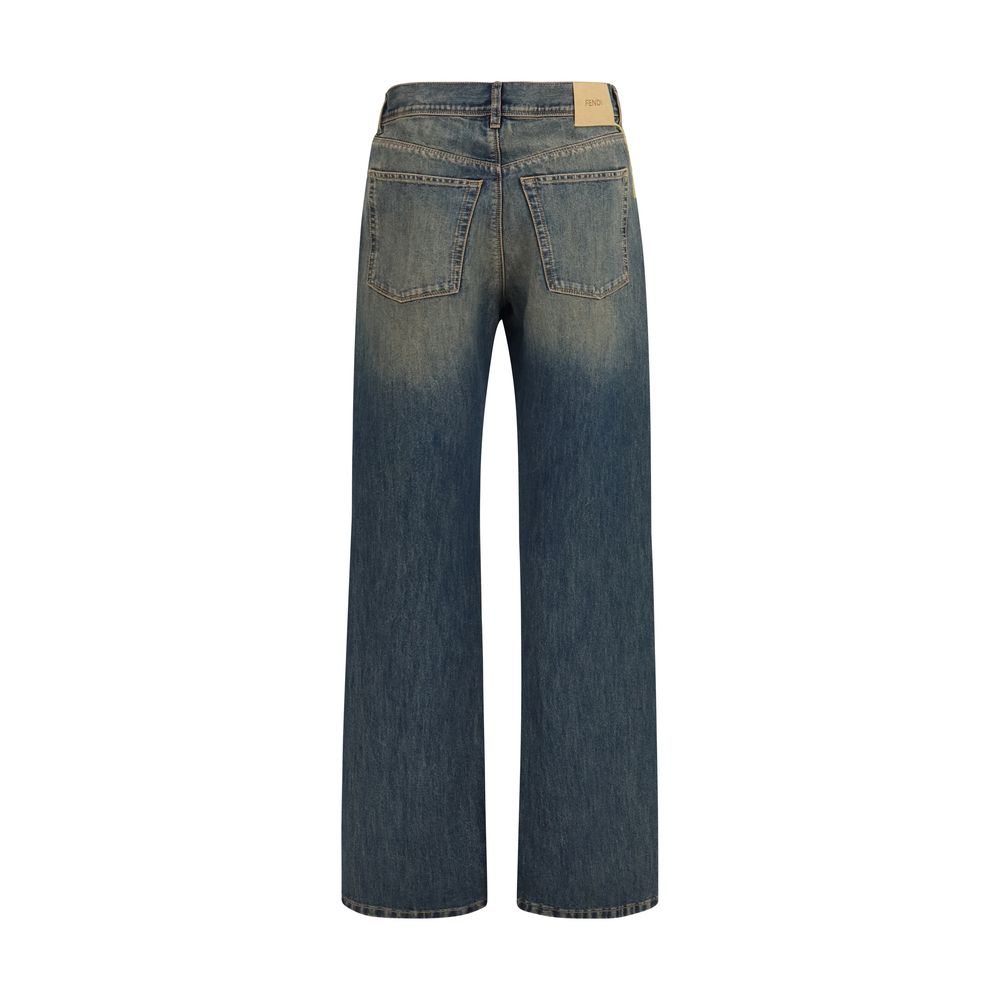 Fendi | Blue Cotton Jeans Denim