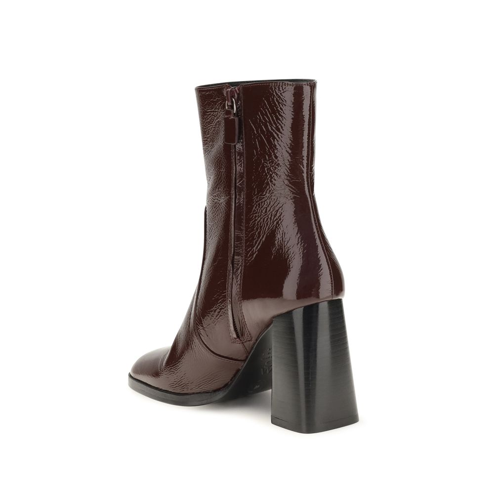 Stuart Weitzman | Bordeaux Calf Leather Bos Taurus Ankle Boots