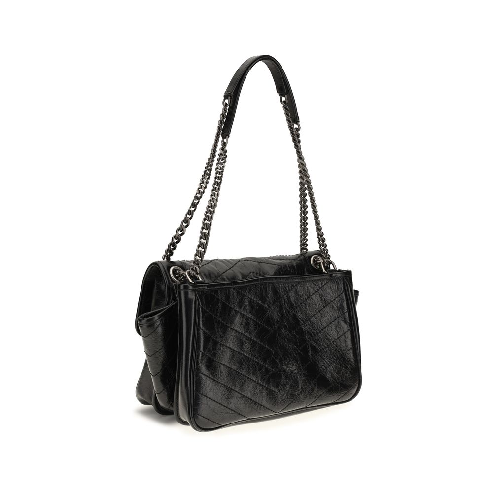 Saint Laurent | Black Calf Leather Bos Taurus Shoulder Bag