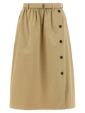 Prada | Beige Cotton Midi Skirt