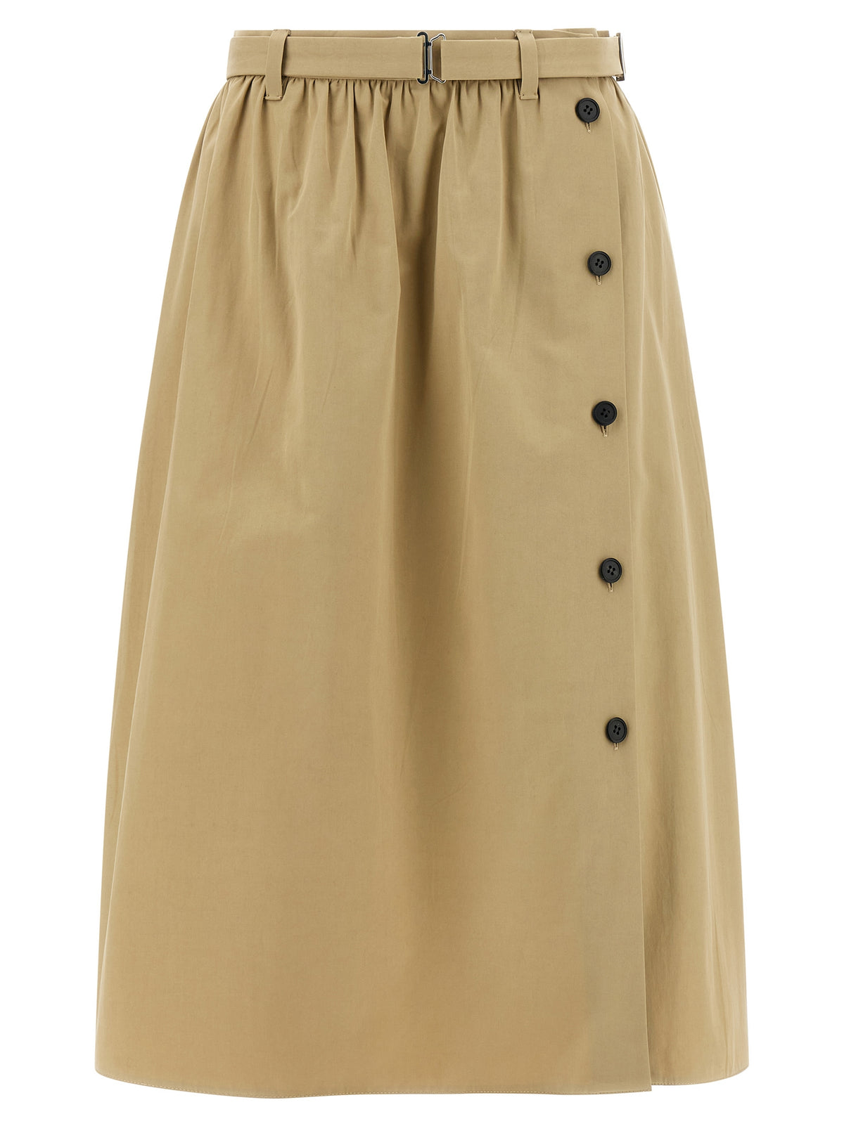 Prada | Beige Cotton Midi Skirt