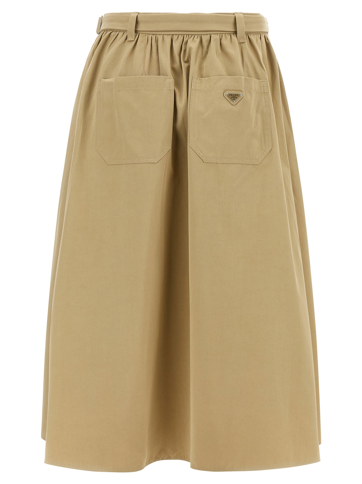 Prada | Beige Cotton Midi Skirt