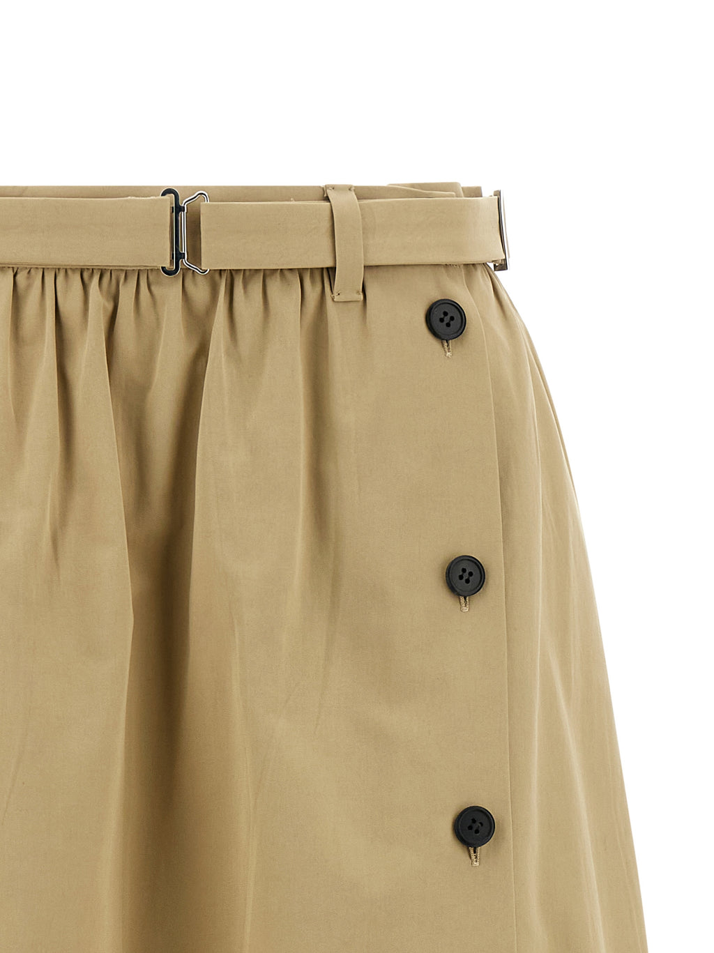 Prada | Beige Cotton Midi Skirt