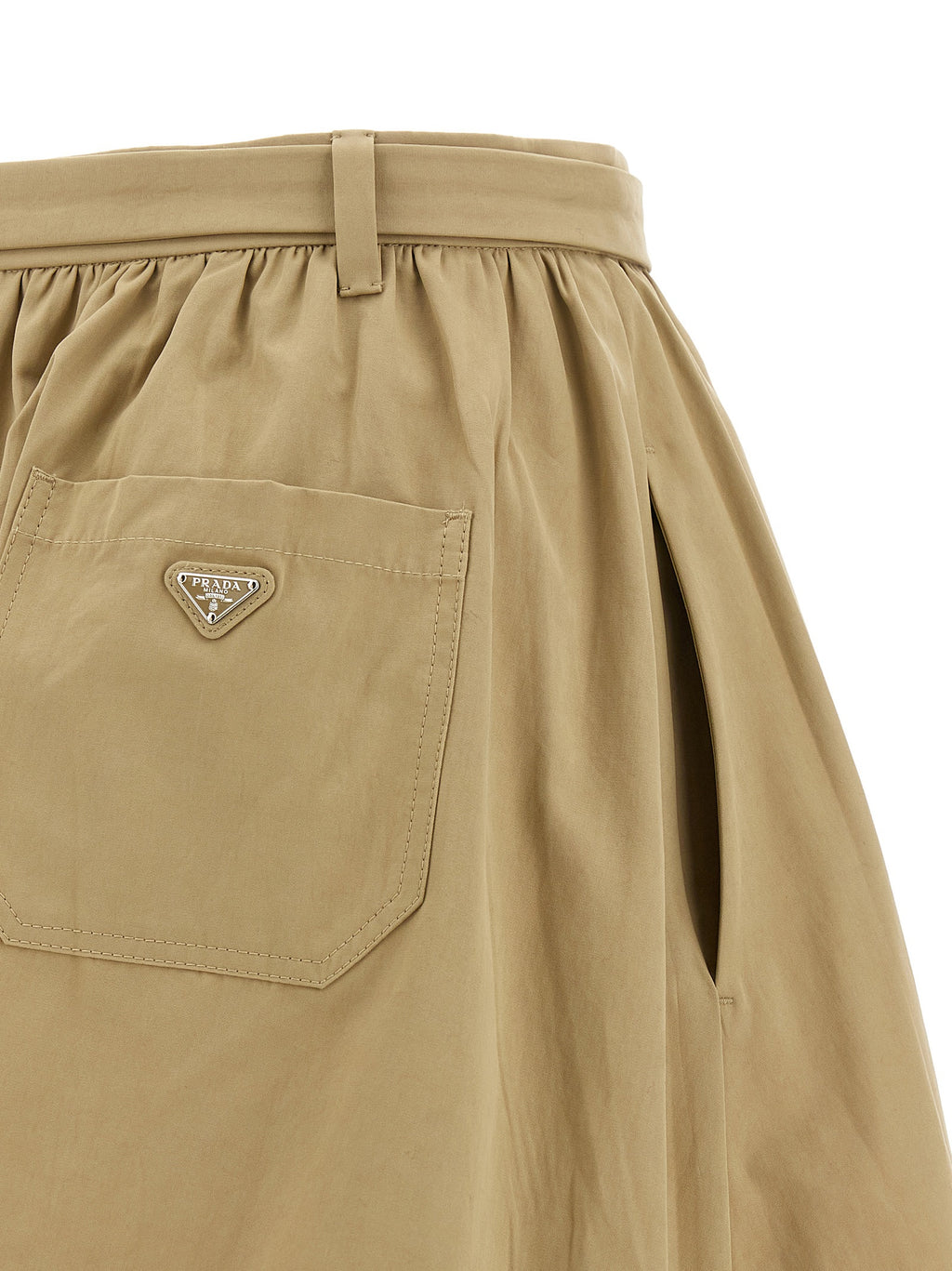 Prada | Beige Cotton Midi Skirt