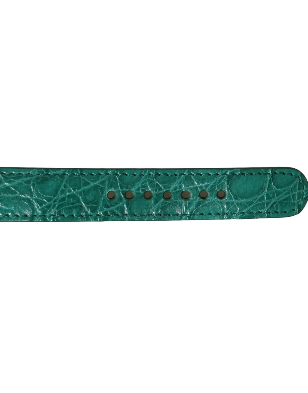 Dolce & Gabbana | Green Embossed Leather Gold Buckle Belt Strap Bracelet