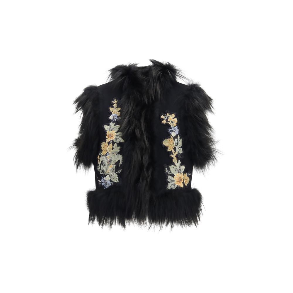 Fendi | Black Wool Oves Aries Sleeveless Jacket