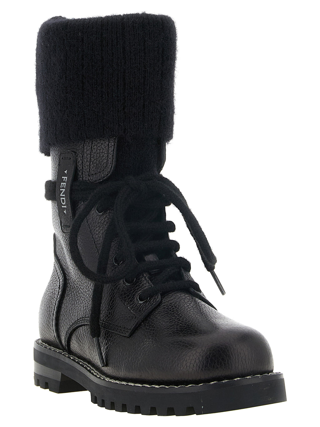 Fendi | Black Calfskin Lace-Up Boots