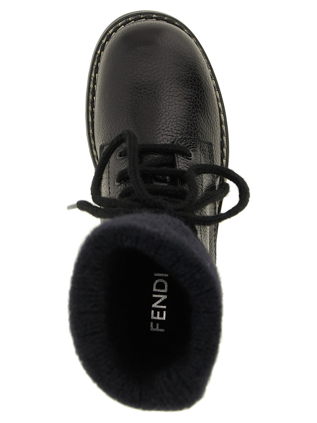 Fendi | Black Calfskin Lace-Up Boots