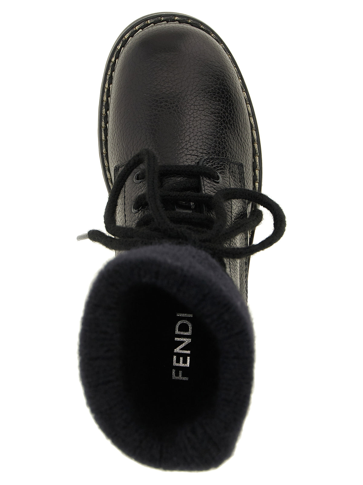 Fendi | Black Calfskin Lace-Up Boots