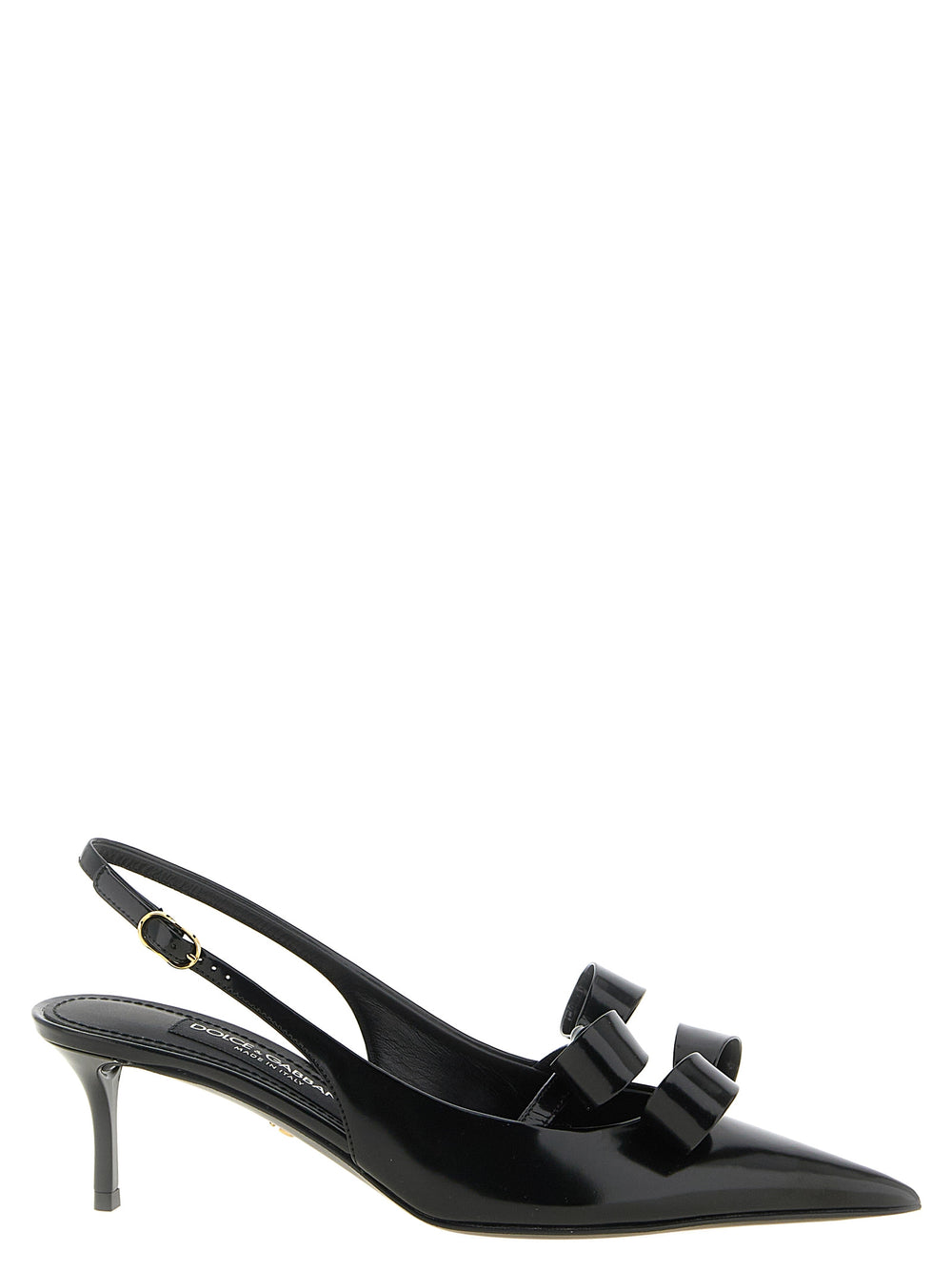 Dolce & Gabbana | Black Calfskin Mid Heel Pumps