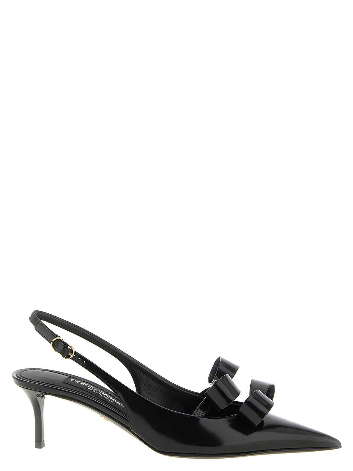 Dolce & Gabbana | Black Calfskin Mid Heel Pumps