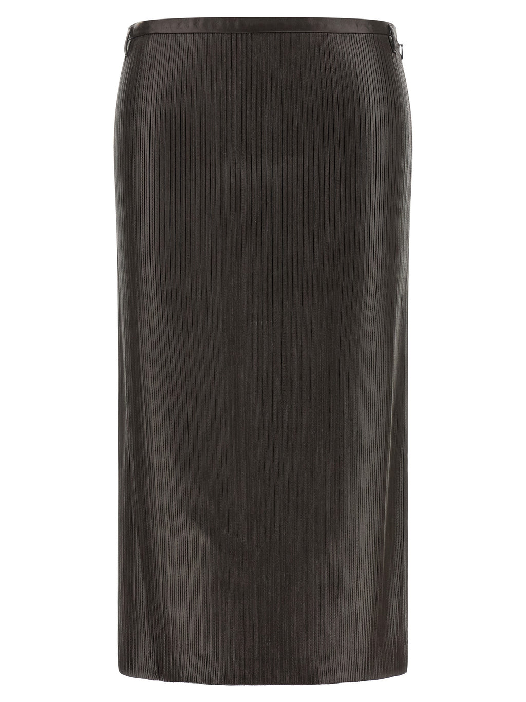 Tom Ford | Brown Lamb Leather Midi Skirt