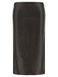 Tom Ford | Brown Lamb Leather Midi Skirt