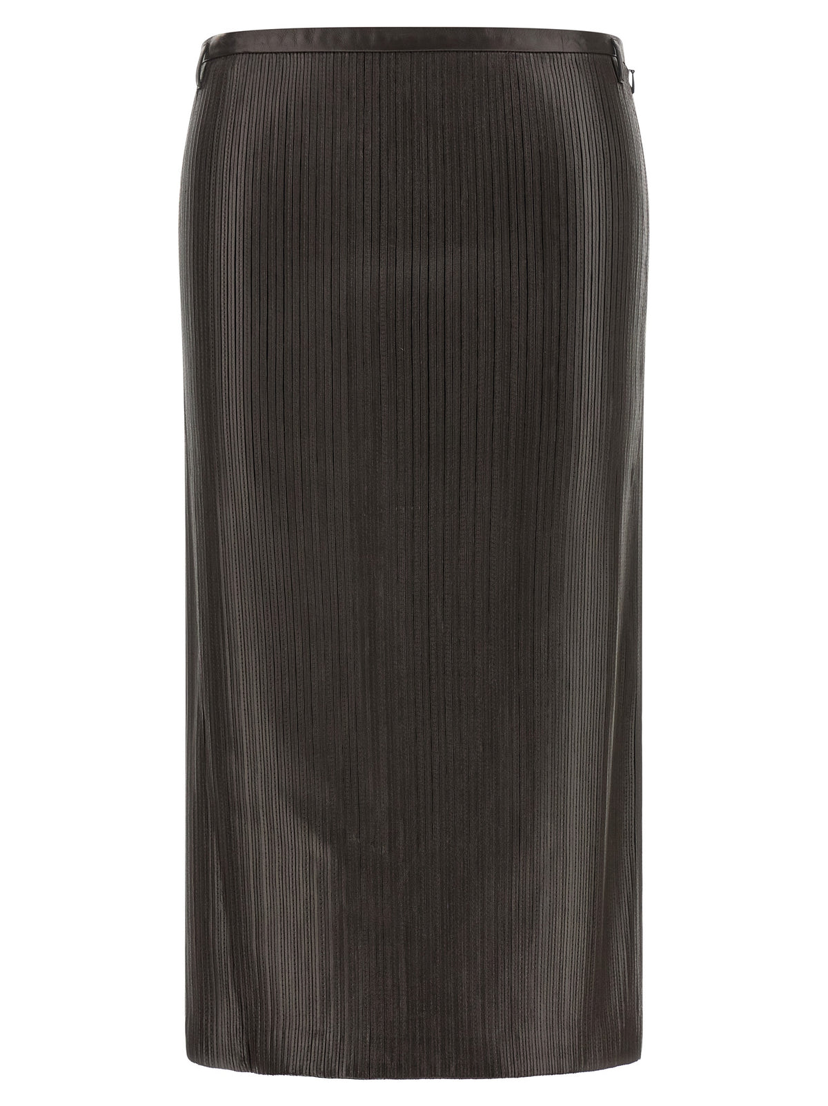 Tom Ford | Brown Lamb Leather Midi Skirt