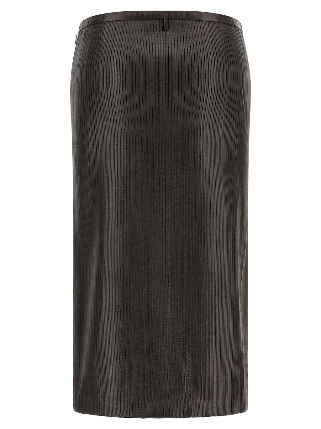 Tom Ford | Brown Lamb Leather Midi Skirt