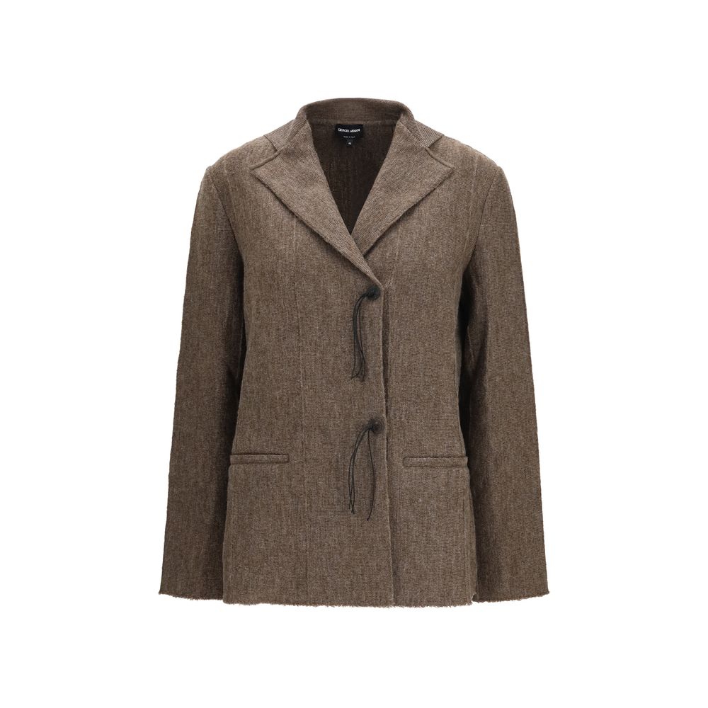 Giorgio Armani | Brown Wool Oves Aries Full-Length Jacket