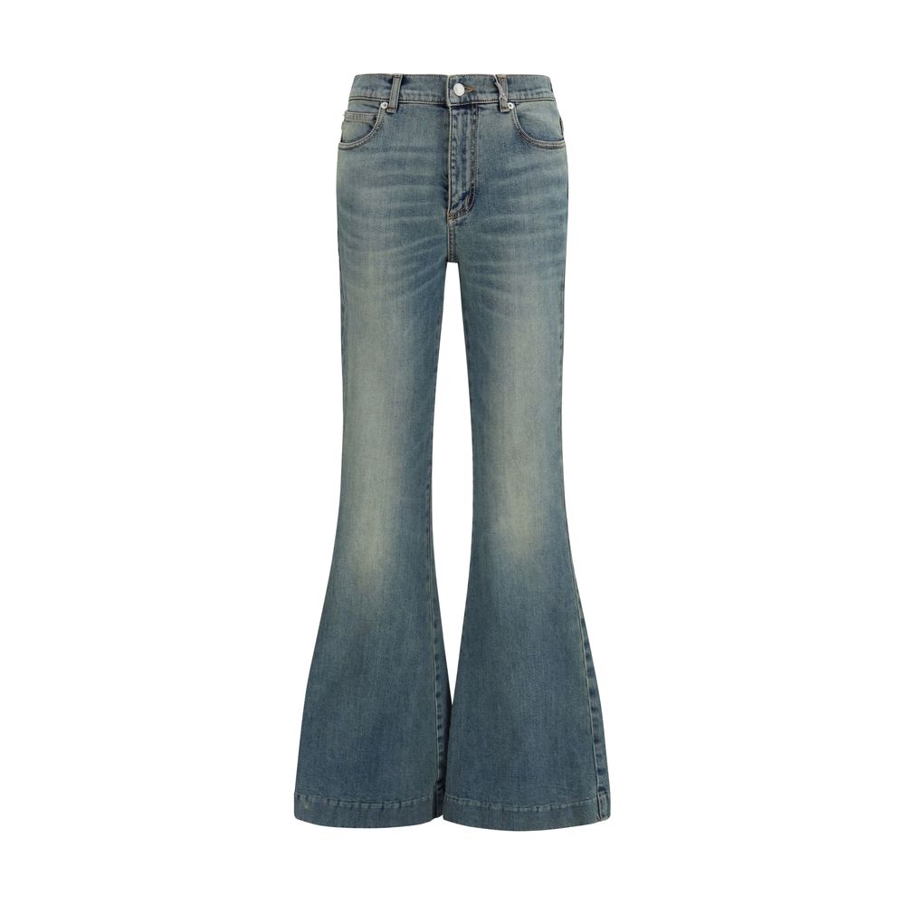 Alexander McQueen | Blue Cotton Flared Jeans