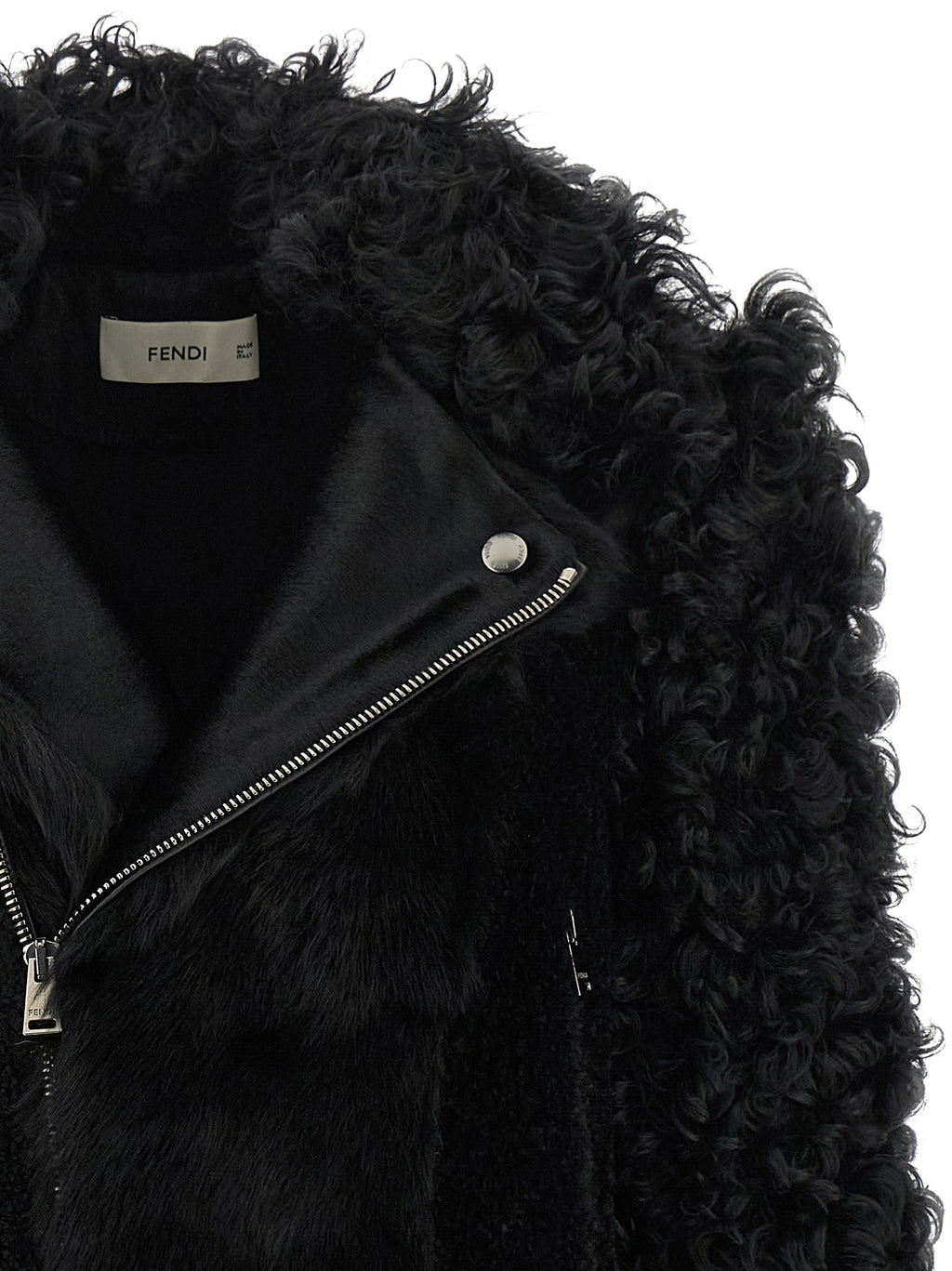Fendi | Black Lamb Leather Biker Jacket