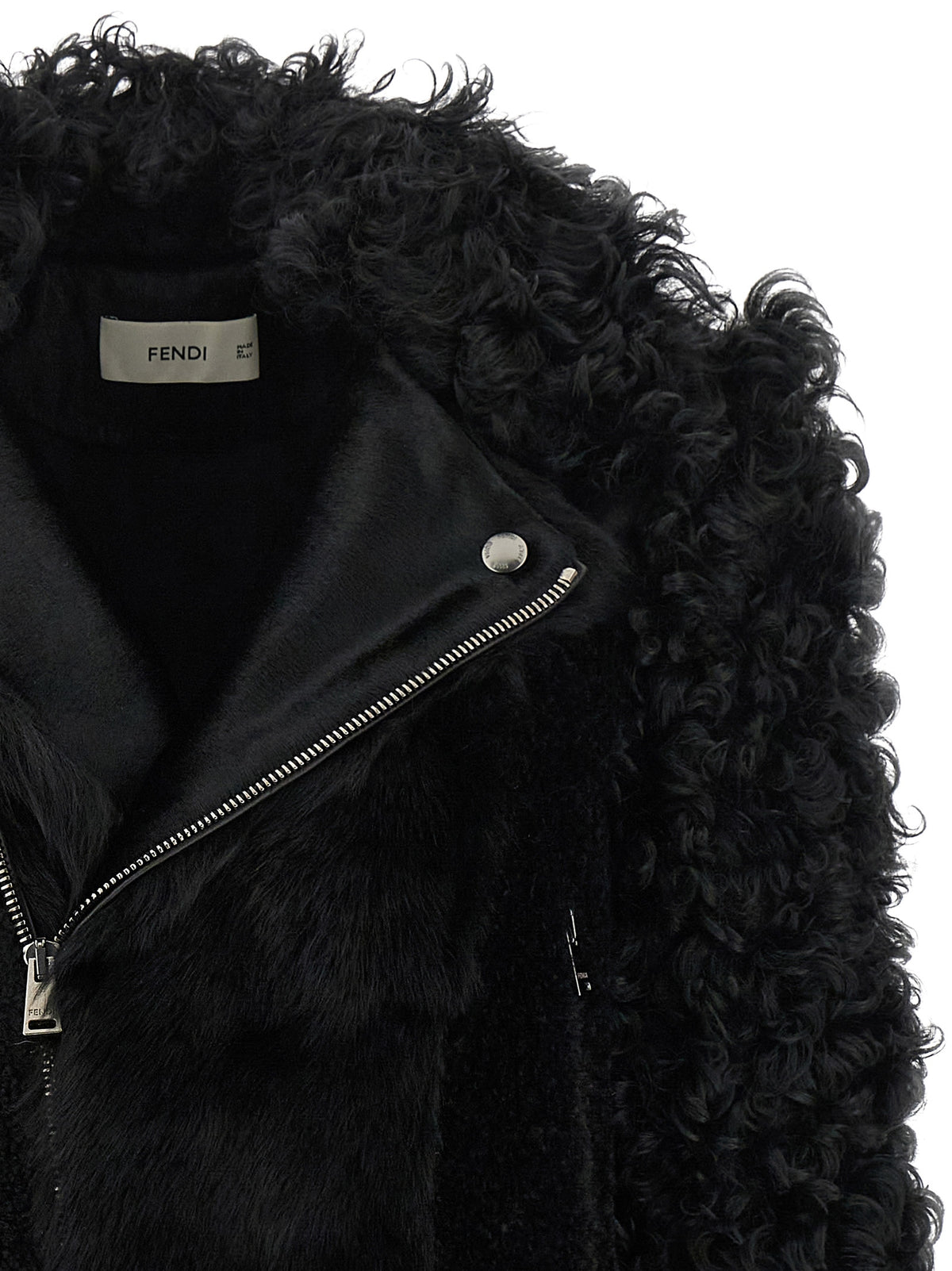 Fendi | Black Lamb Leather Biker Jacket