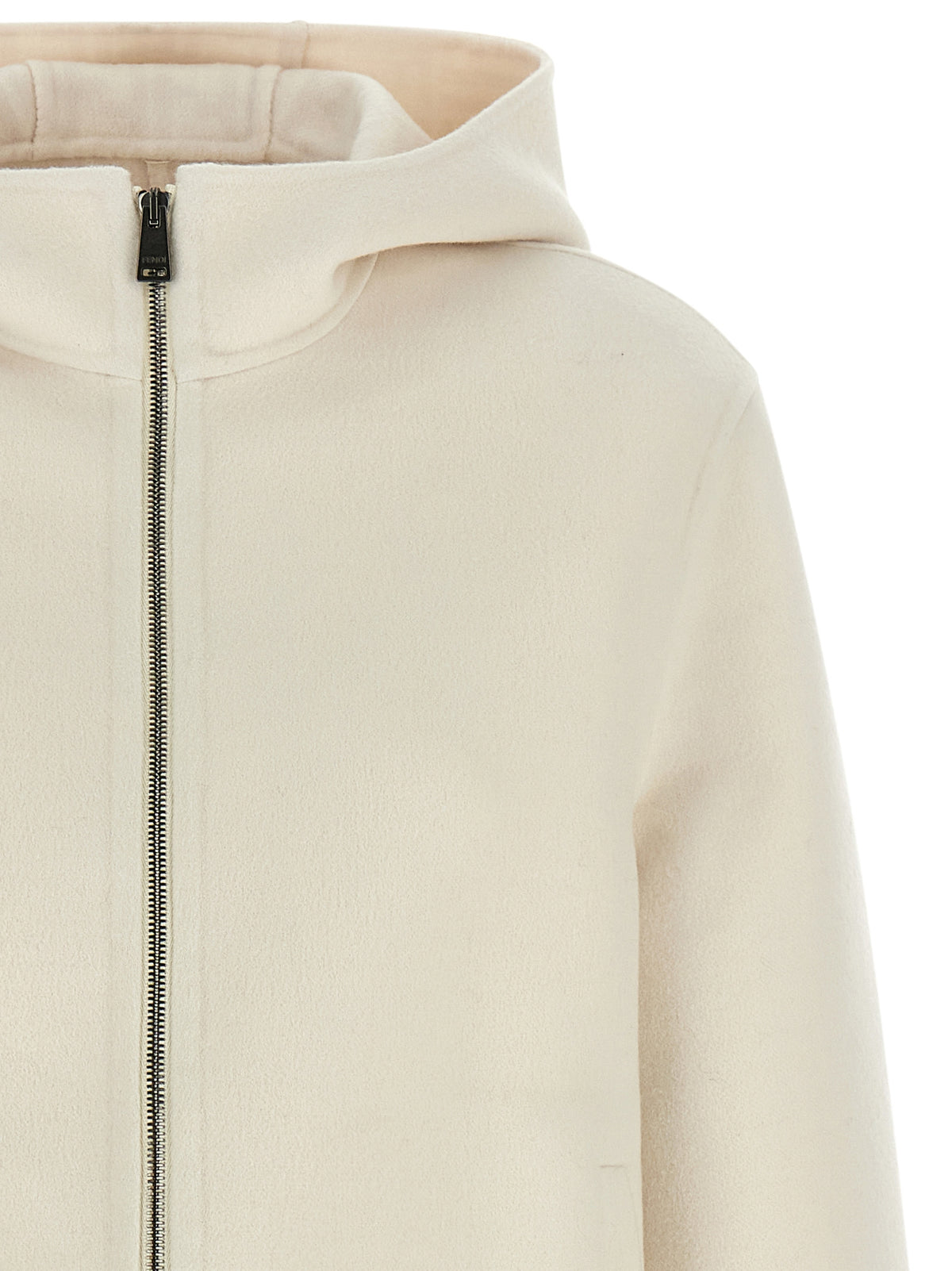Fendi | White Virgin Wool Full-Length Jacket