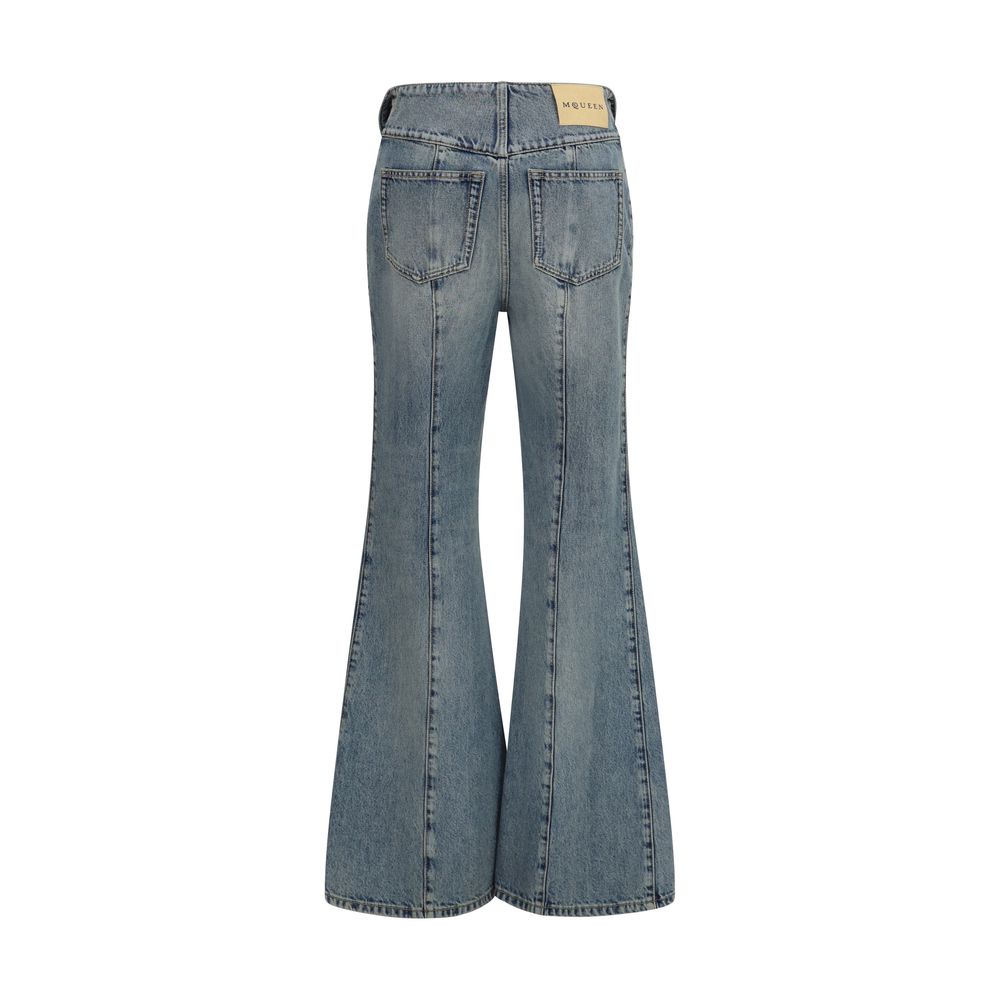 Alexander McQueen | Blue Cotton Flared Jeans
