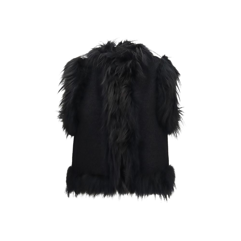 Fendi | Black Wool Oves Aries Sleeveless Jacket