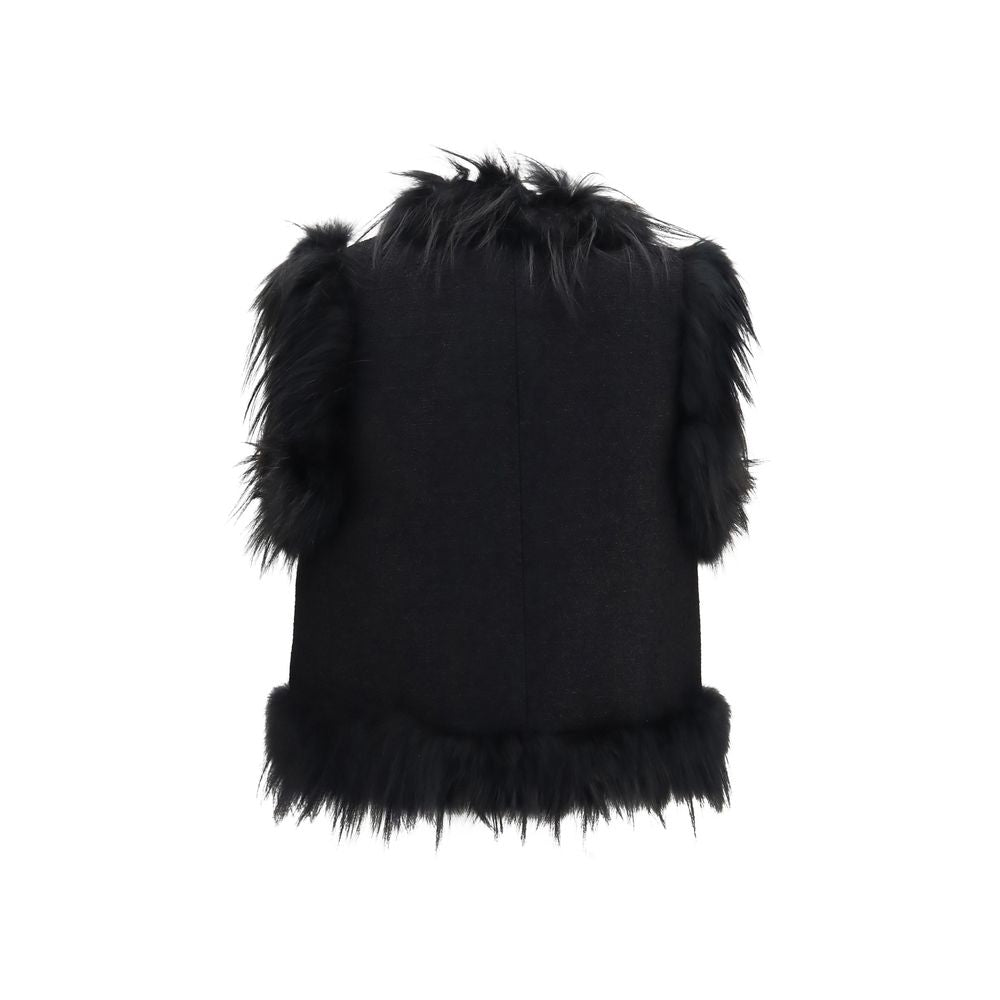Fendi | Black Wool Oves Aries Sleeveless Jacket