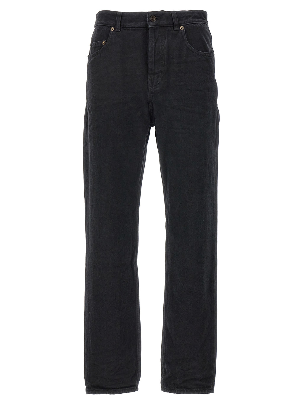 Saint Laurent | Black Cotton Straight-Leg Jeans