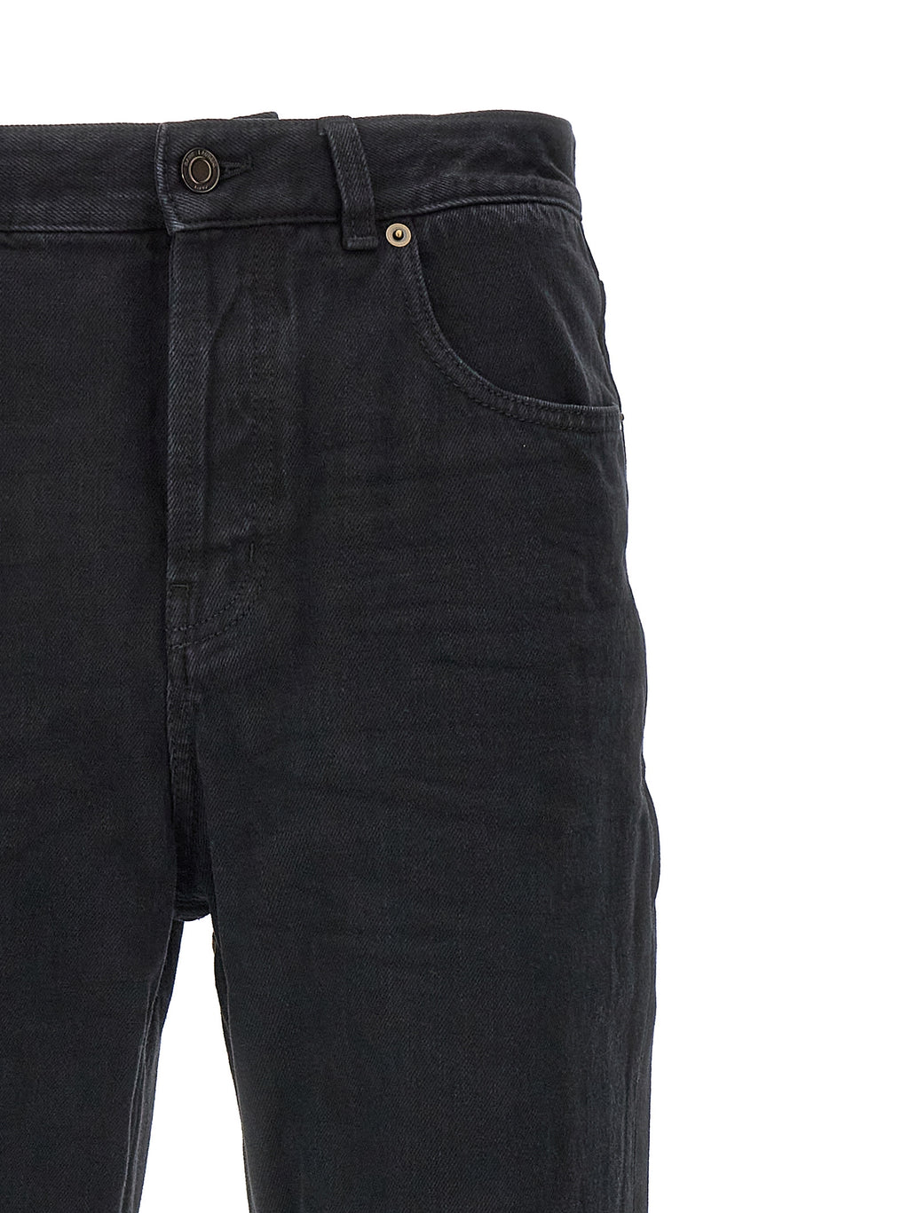Saint Laurent | Black Cotton Straight-Leg Jeans