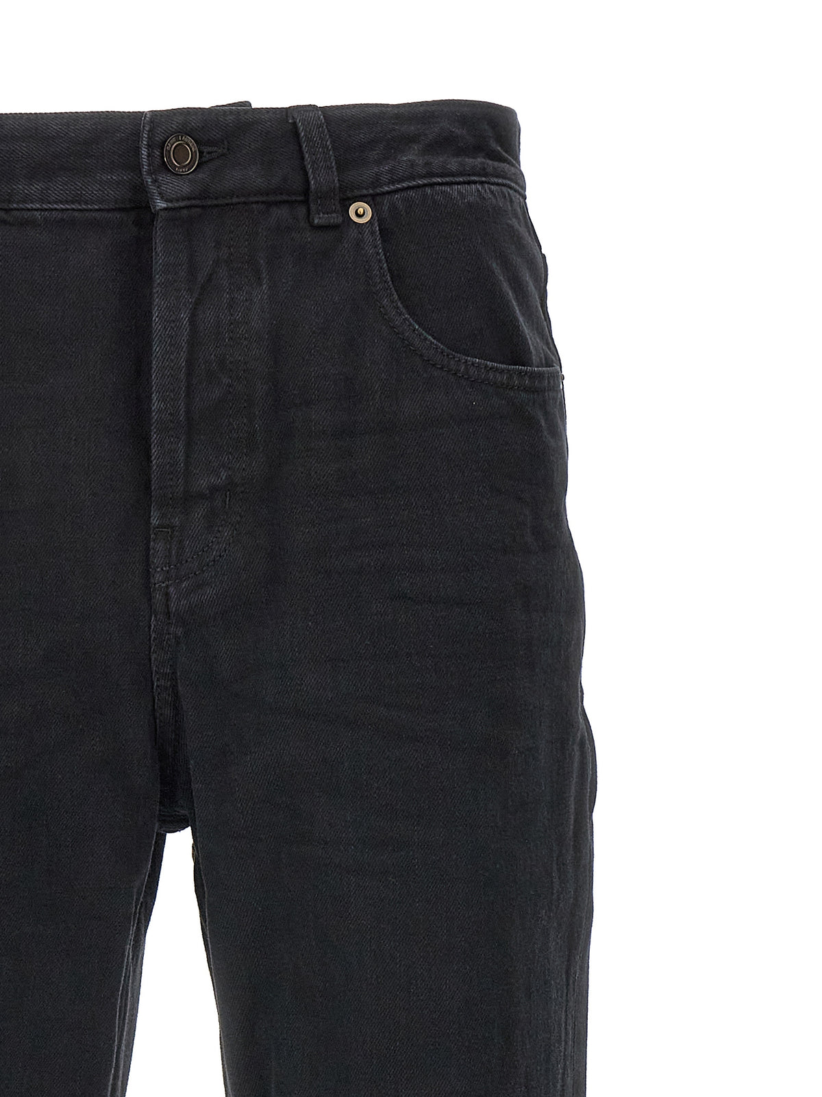 Saint Laurent | Black Cotton Straight-Leg Jeans