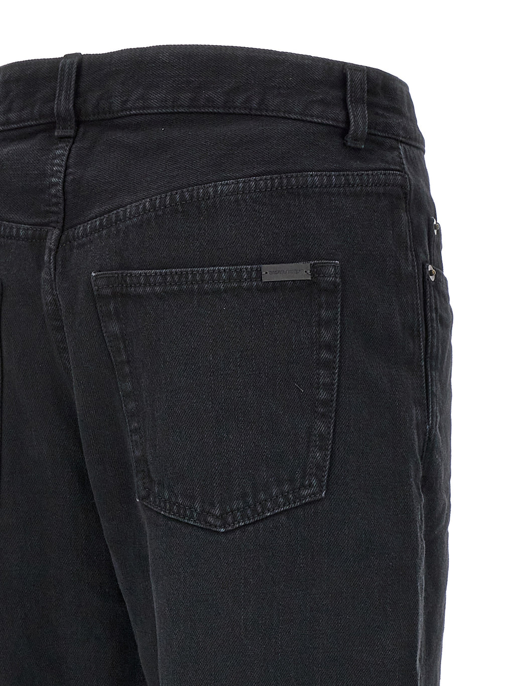 Saint Laurent | Black Cotton Straight-Leg Jeans