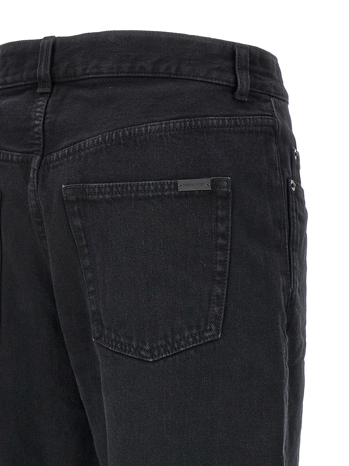 Saint Laurent | Black Cotton Straight-Leg Jeans