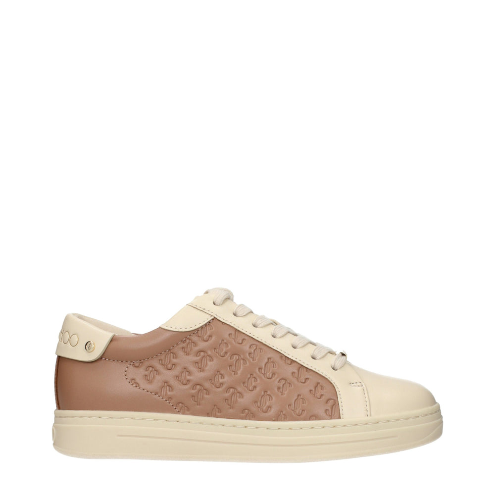 Jimmy Choo | Beige Leather Low Top Sneakers