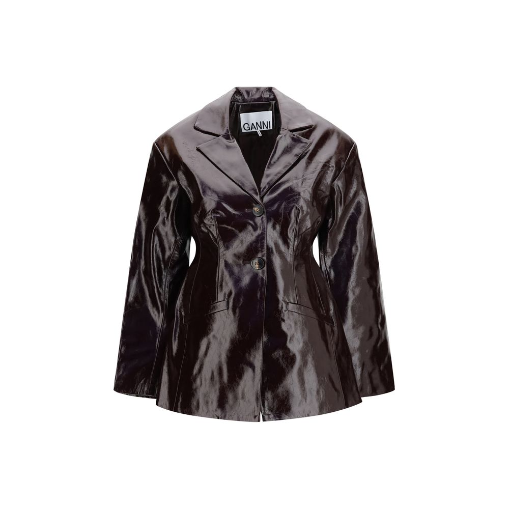 Ganni | Bordeaux Polyethylene Full-Length Jacket
