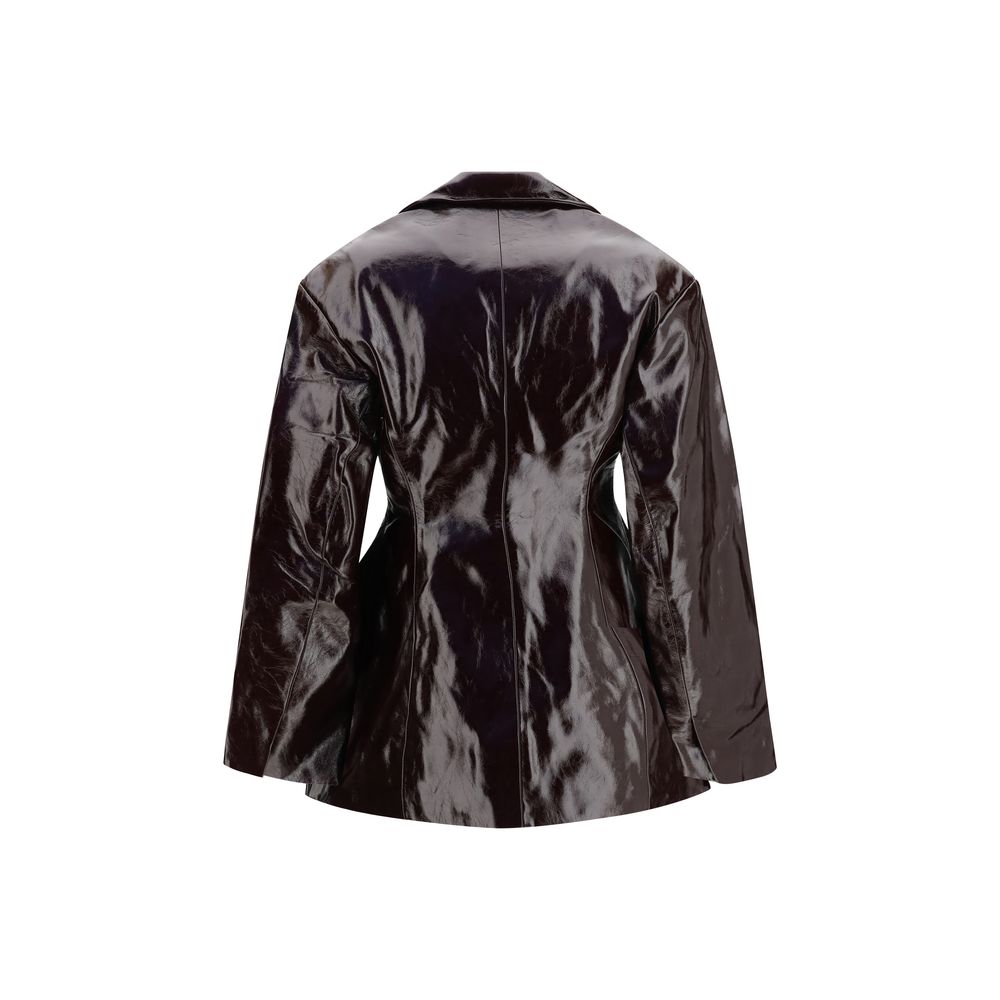 Ganni | Bordeaux Polyethylene Full-Length Jacket