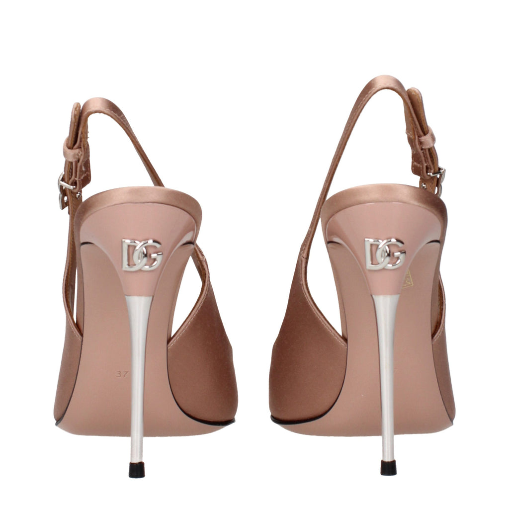 Dolce & Gabbana | Beige Satin High Heel Pumps
