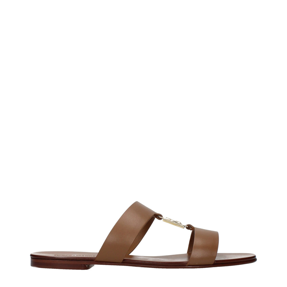 Dolce & Gabbana | Brown Leather Slippers