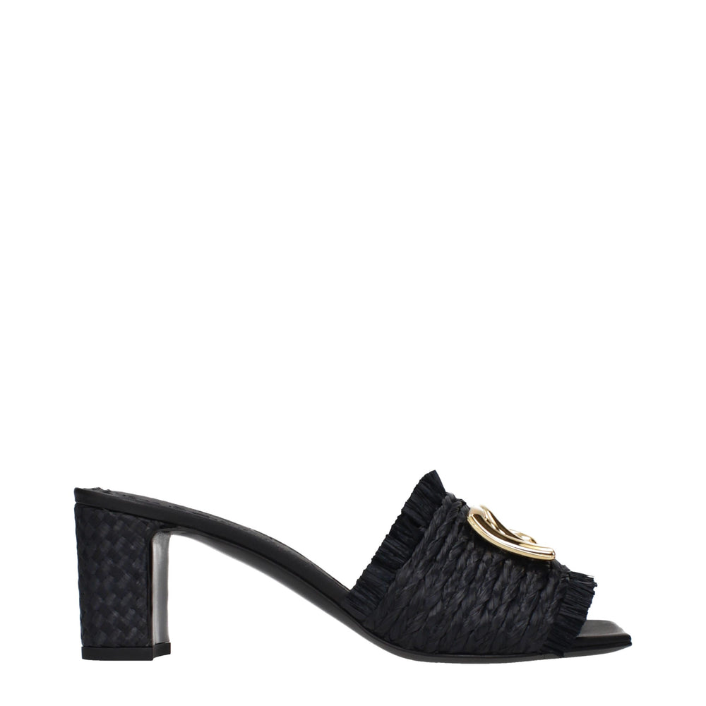 Dolce & Gabbana | Black Raffia Platform Sandals