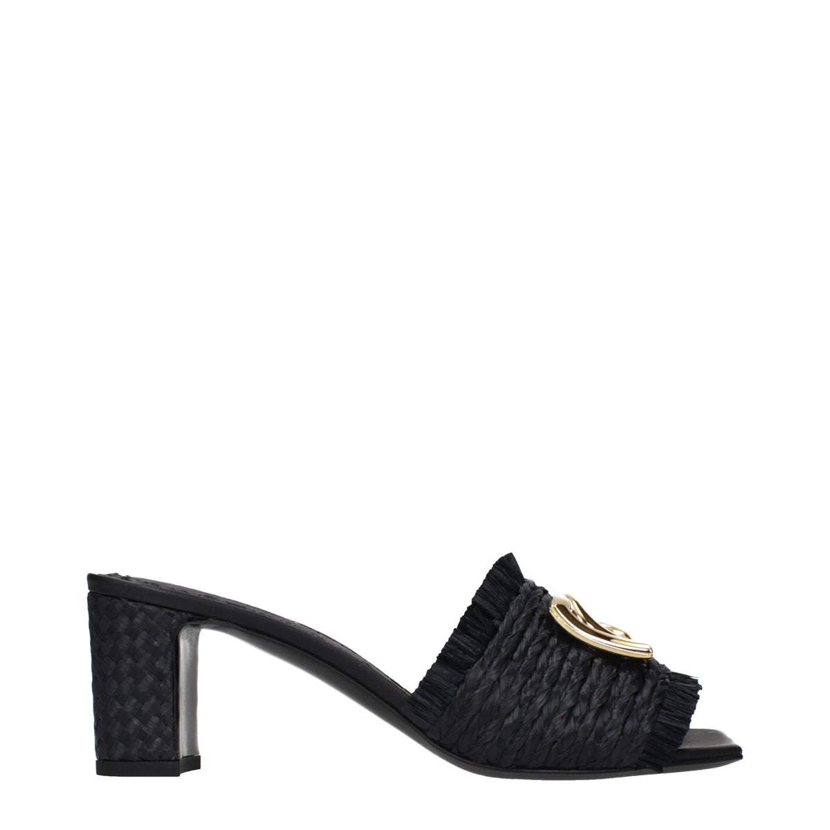 Dolce & Gabbana | Black Raffia Platform Sandals