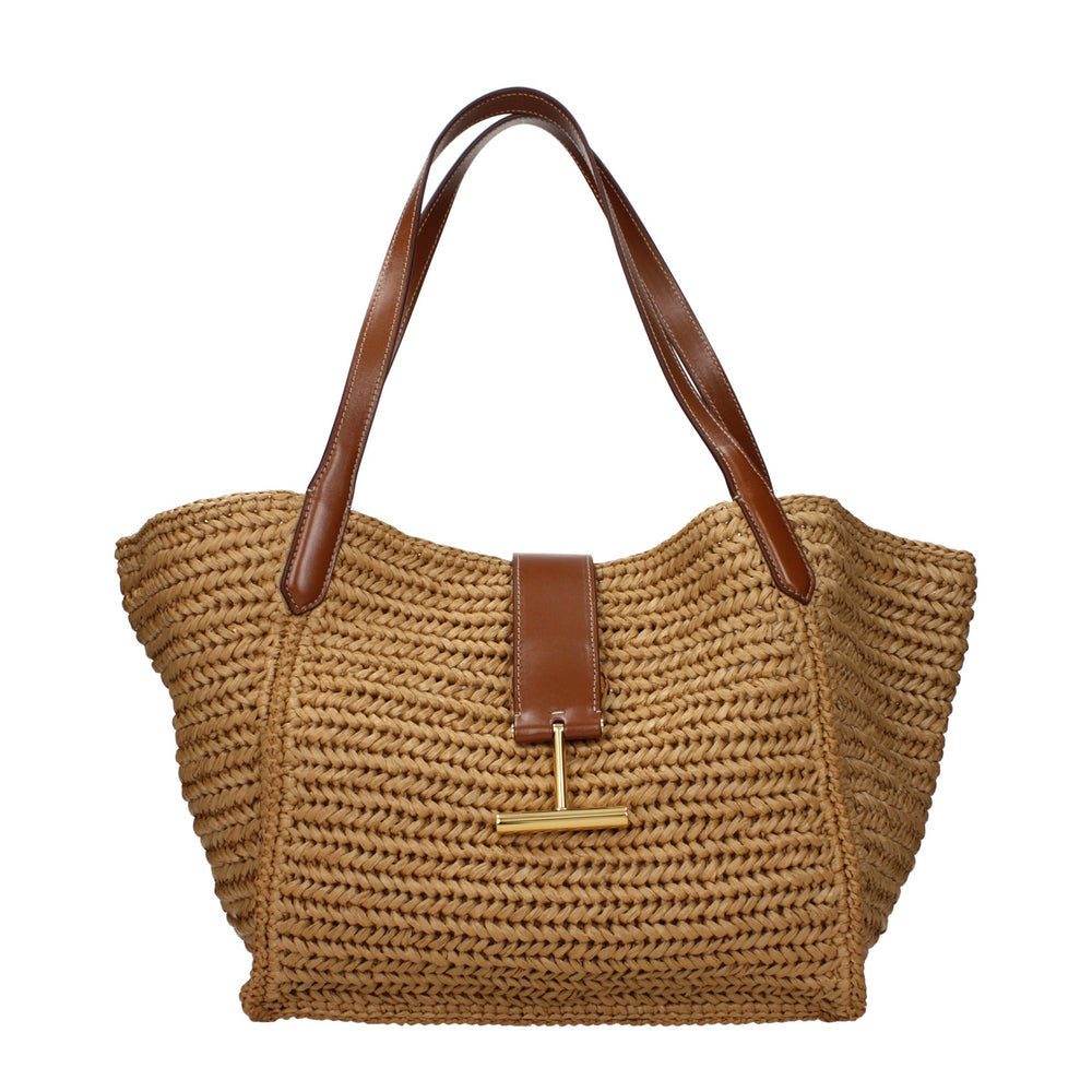 Tom Ford | Beige Raffia Shoulder Bag