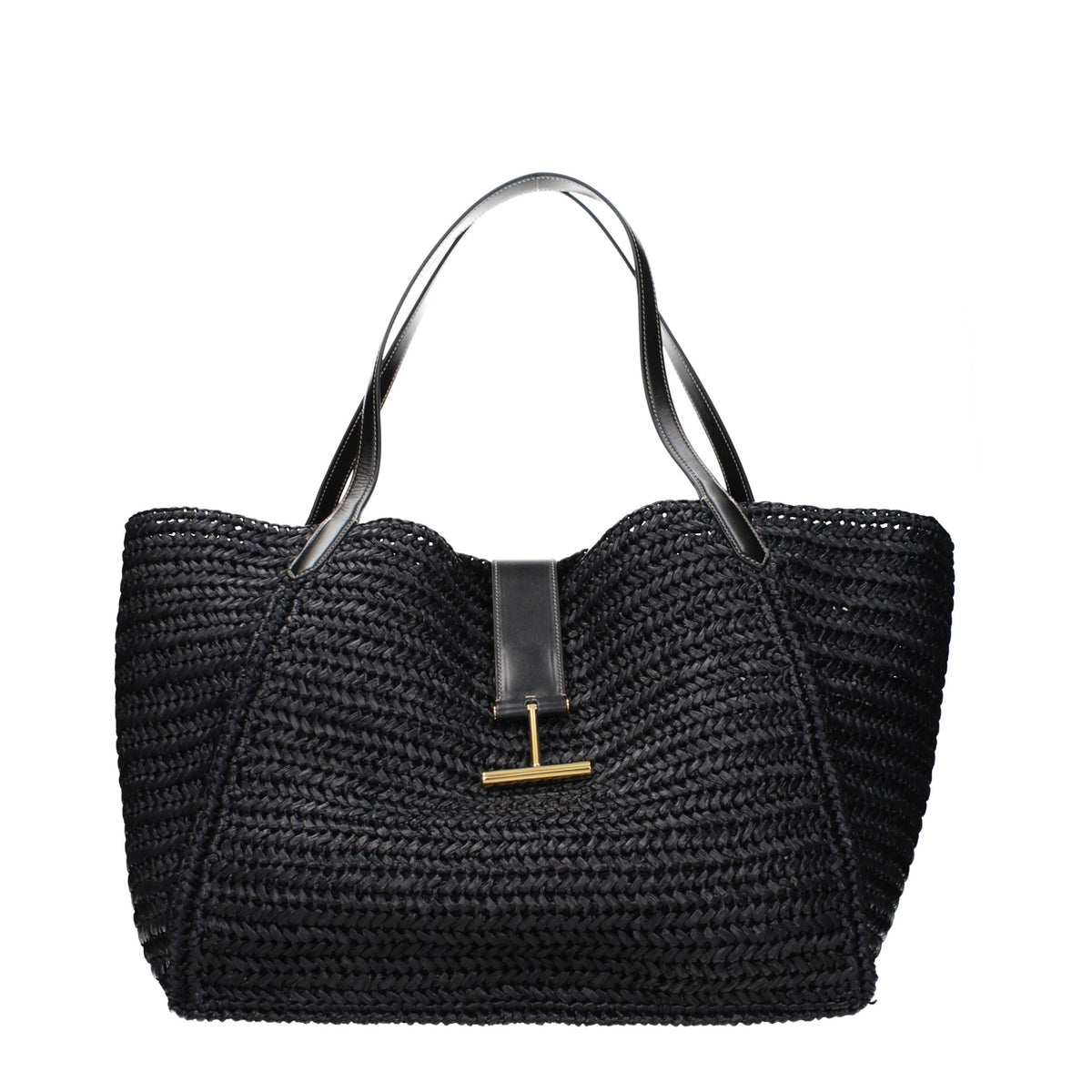 Tom Ford | Black Raffia Shoulder Bag