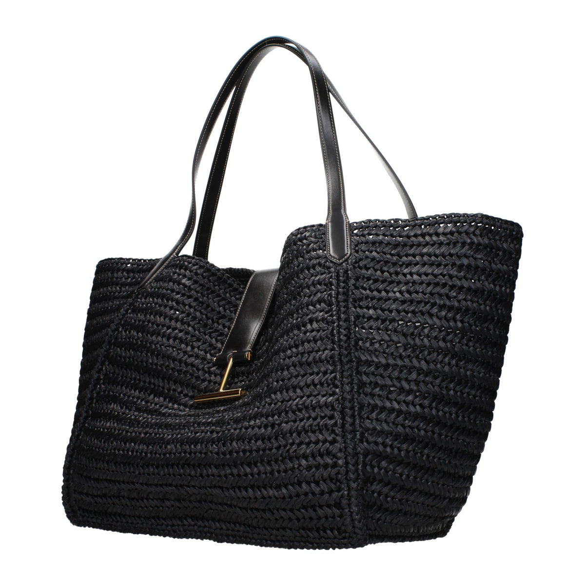Tom Ford | Black Raffia Shoulder Bag