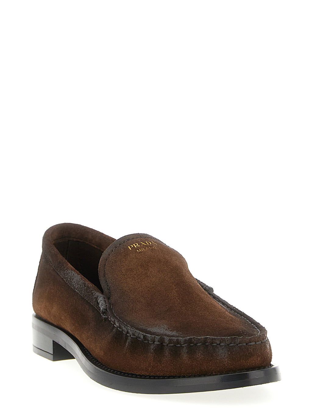 Prada | Brown Calfskin Slip-On Loafers