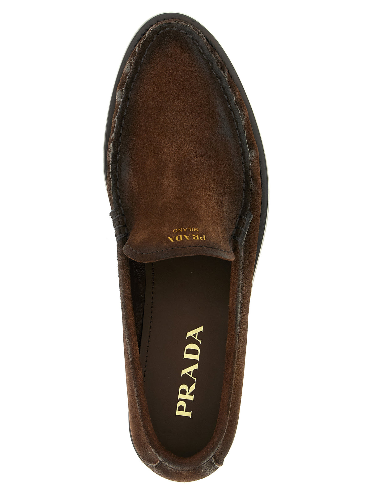 Prada | Brown Calfskin Slip-On Loafers