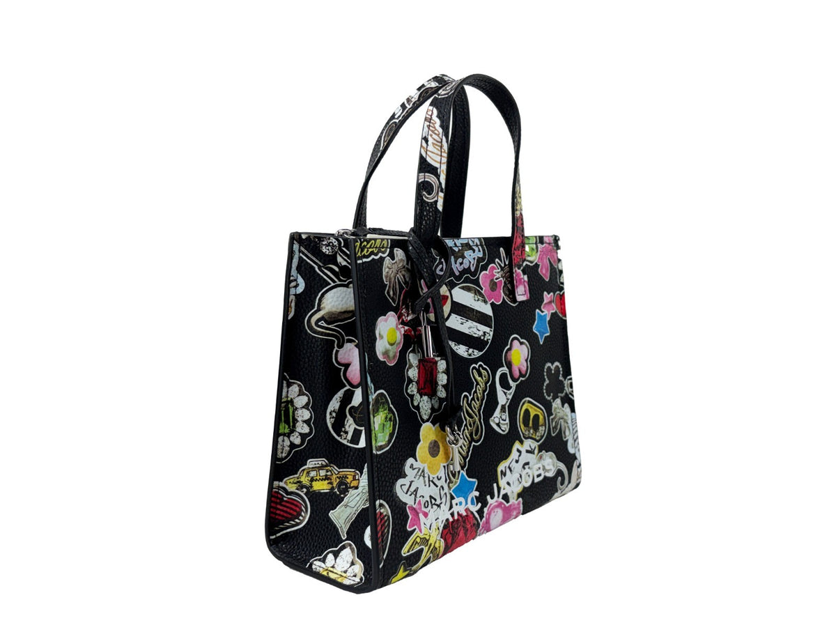 Marc Jacobs | Mini Grind Black Sticker Leather Crossbody Bag